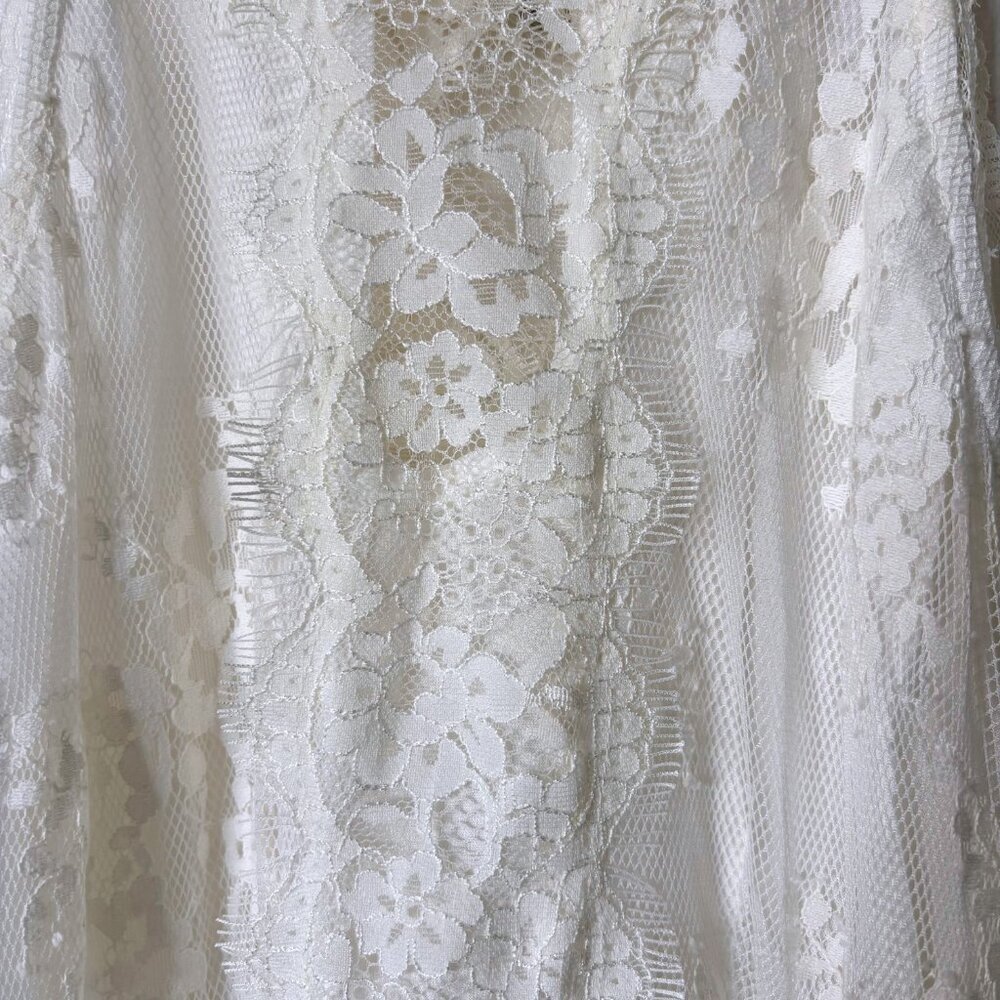 Free People Verushka White Eyelash Lace Mini Dress Womens Size 2 Boho Fairy Y2K - Picture 11 of 11